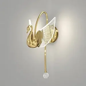 Golden Swan-Inspired LED Wall Light