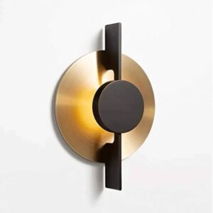 Modern Aura LED Wall Light – Brass & Black Decorative Accent