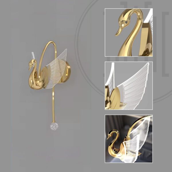 Golden Swan-Inspired LED Wall Light - Image 7
