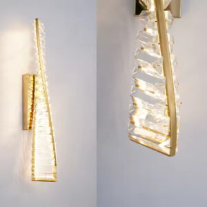 Twisted Crystal LED Wall Light – Gold Finish