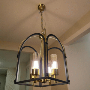 Modern Glass Chandelier Light – 4 Bulb Elegant Fixture