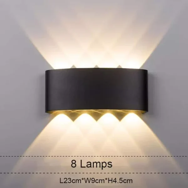 4+4 Up Down LED Decorative Waterproof Outdoor Wall Light - Image 2